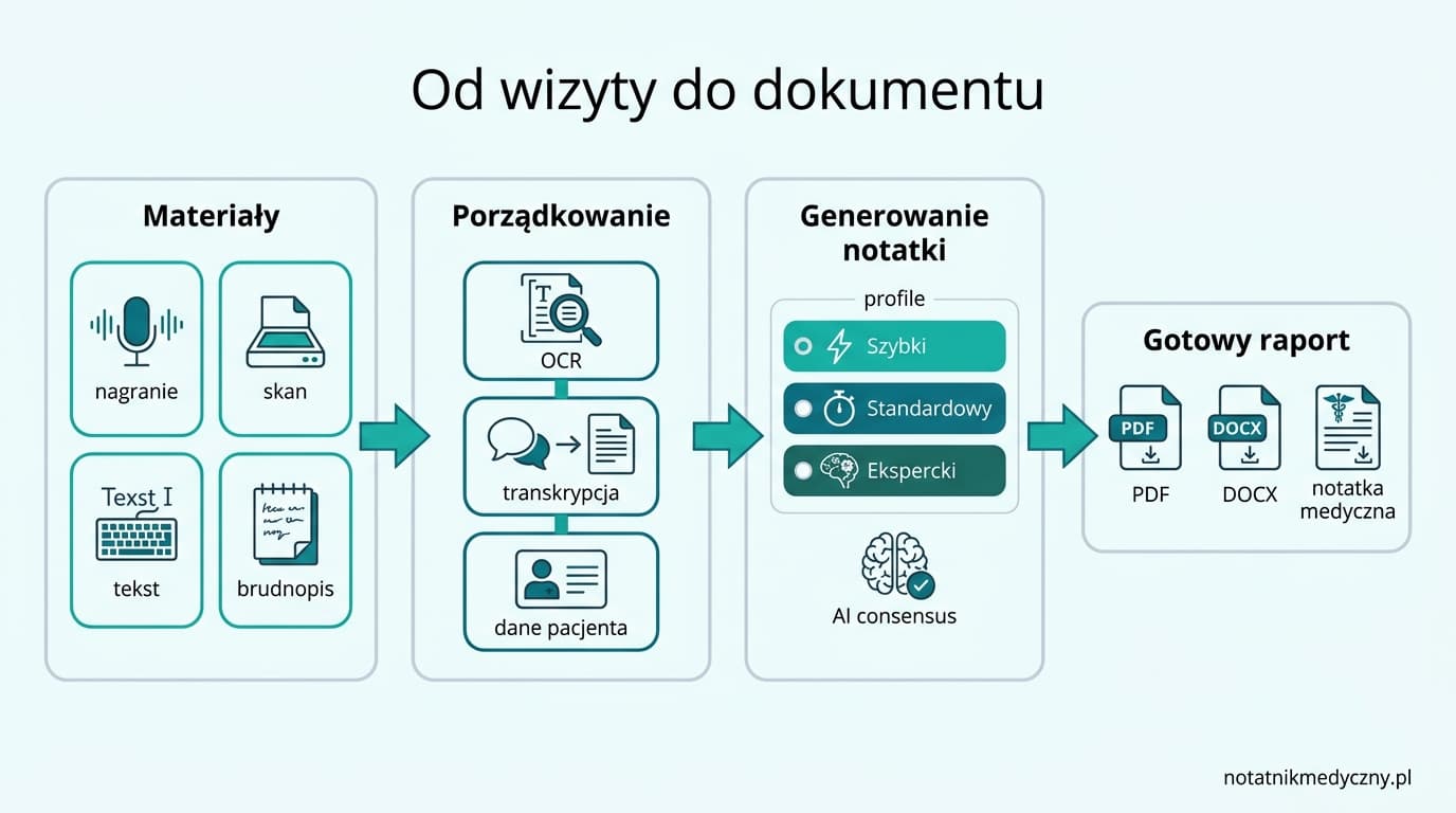 Schemat przebiegu wizyty w Notatniku Medycznym